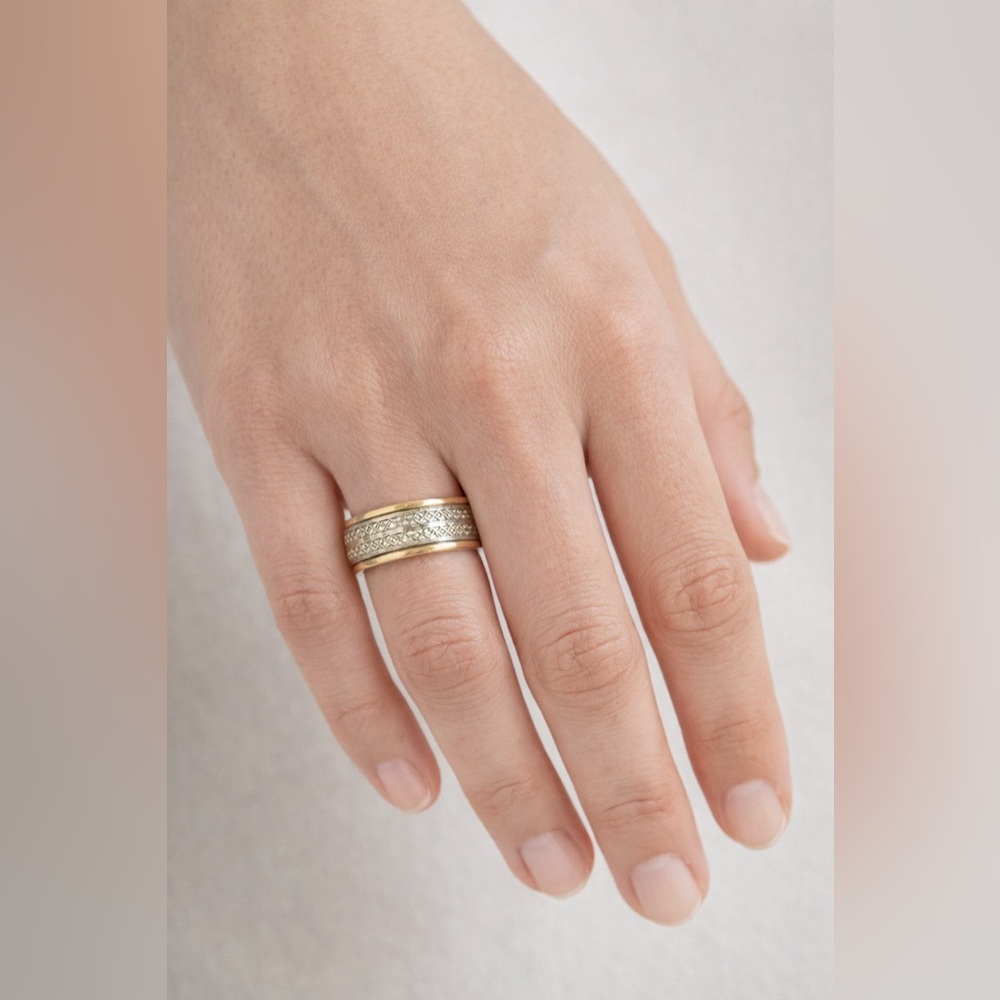 Antique Gold filled and Sterling Silver Band size 5